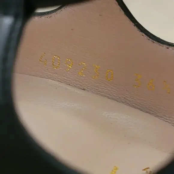 Gucci Heloise Black Leather Lace Up Pom Pom High Heeled Boots 6.5 36.5 409230 - Picture 5 of 17